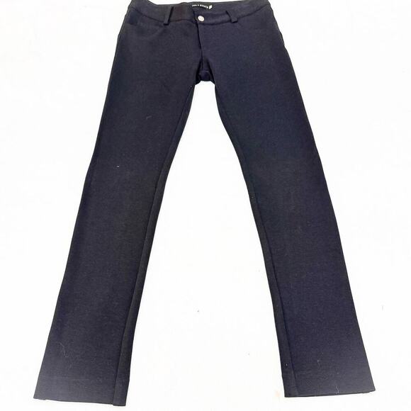 Alice + Olivia Black Stretch Pull-on Legging Skinny Denim Jean Pants Size 8 - Picture 2 of 8